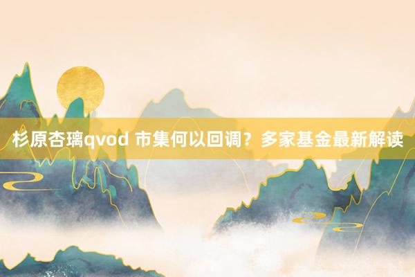 杉原杏璃qvod 市集何以回调？多家基金最新解读